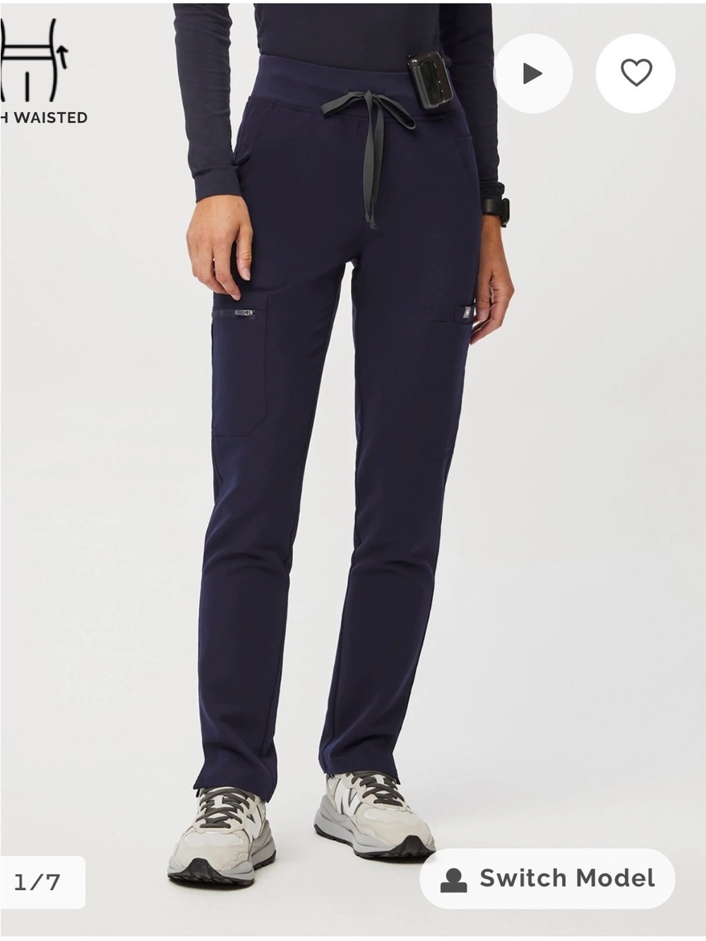 Figs Women's High-Waisted Navy Yola Scrub Pants